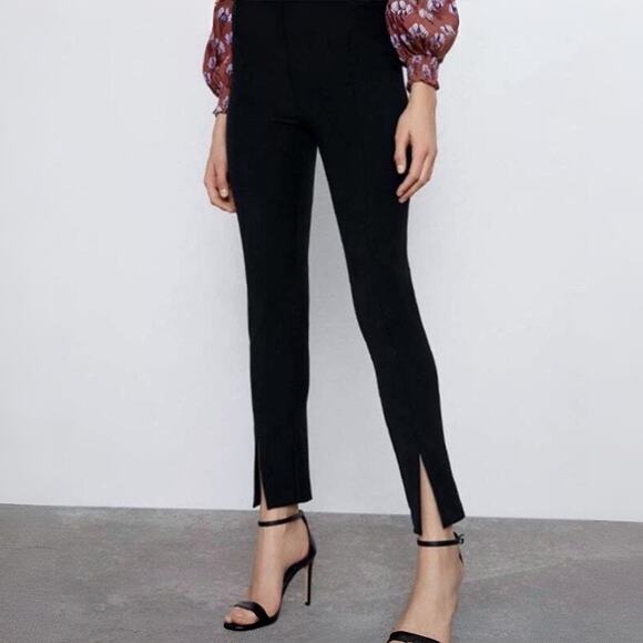Zara Slim Front Slit Pants - Picture 1 of 9